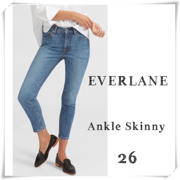 EVERLANE Medium Rise Ankle Skinny Jeans - Picture 1 of 8
